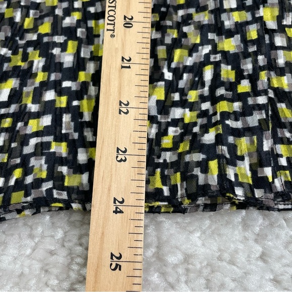 Alice + Olivia Willa Print Blouse Silk Neon Yellow Geometric Abstract XS/S - Picture 15 of 15
